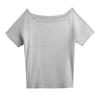Loose One-word Shoulder Short-sleeved T-shirt Women's Solid Color Lazy Style Versatile Casual Design Niche Bottoming Shirt