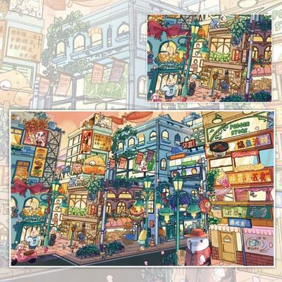 Weekend To City Series Miniature Landscape Sticker DIY Cabin Scene Sticker New Toy Game Sticker