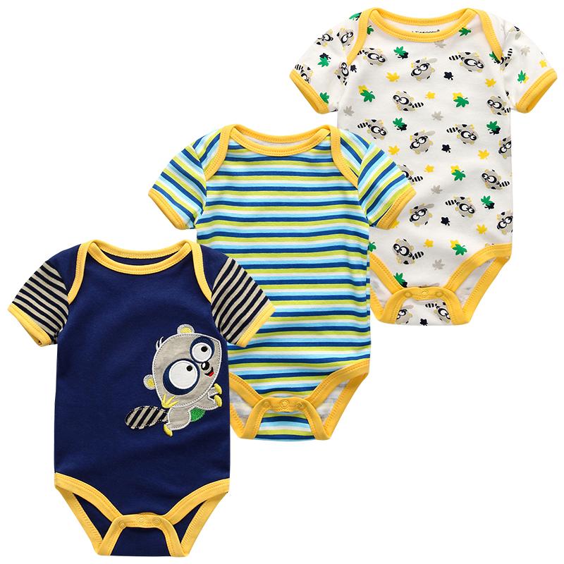 Baby Clothes Short Sleeve Cotton Baby Girl Clothes O-neck Cartoon Infantil Baby Boy Clothes Newborn Toddlers Jumpsuits Pajama Clothing Roupas De Bebe