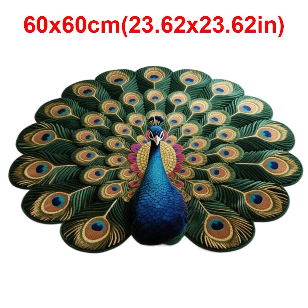 Soft Peacock Carpet Special-shaped Bathroom Floor Mat  for Living Room Tea Table Bedside