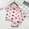 Girls Summer Ice Silk Short Sleeve Pajama Set Polka Dot Thin Home Wear Kids Cool Air Conditioner Underwear