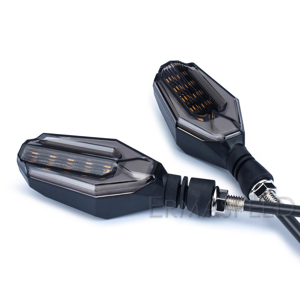 Universal Double Color Motorcycle Turn Signal Lights 12 LED Lamp Blinker Front Rear Lights Indicator for Motorbike Off