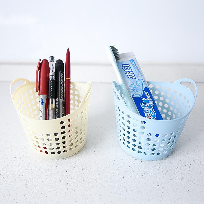 Household Items: Mini Desktop Storage BasketPlastic Storage BasketMiscellaneous Frame Trash Can Storage