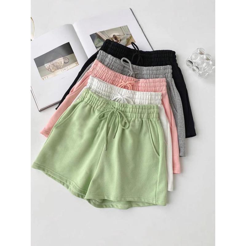 Women's Summer 2026 Retro Grey Wide-Leg Shorts for Running and Casual Wear
