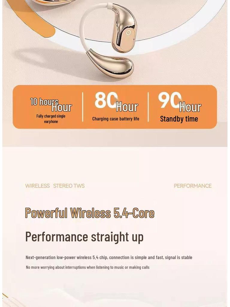 2025 OWS Ear-Hook Bluetooth Headphones - High Sound Quality, Long Battery Life, Open In-Ear Design
