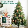 Christmas Advent Calendar Yoga Themed 2D Flat Design 24PC Airplane Box Blind Box Holiday Countdown Decor Xmas Gift