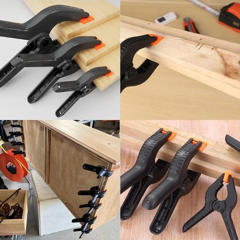 Non-slip Plastic Spring Clamps Adjustable Woodworking Clamps DIY Craft Photography Background Photo Stand Clips Clothes Pegs