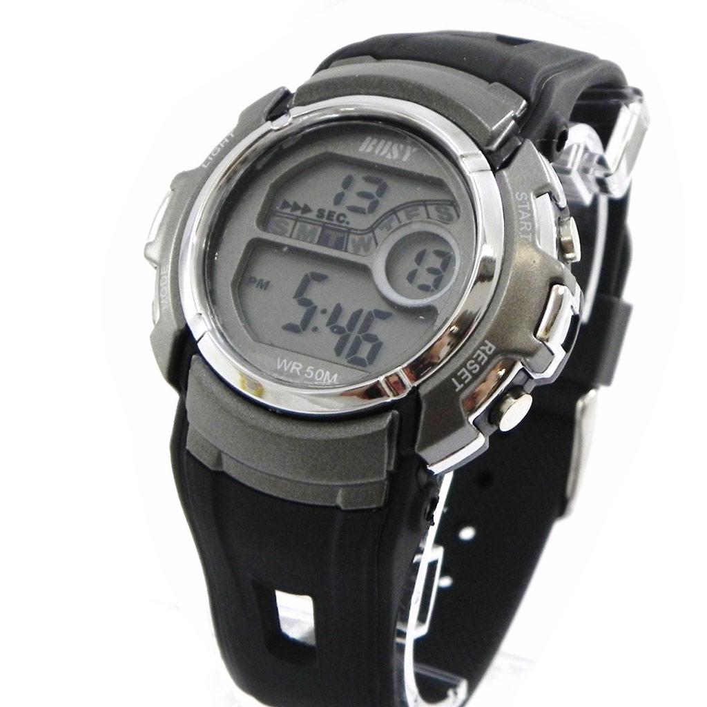 Les Trésors De Lily [I1057] - Montre Sport 'Busy' gris noir