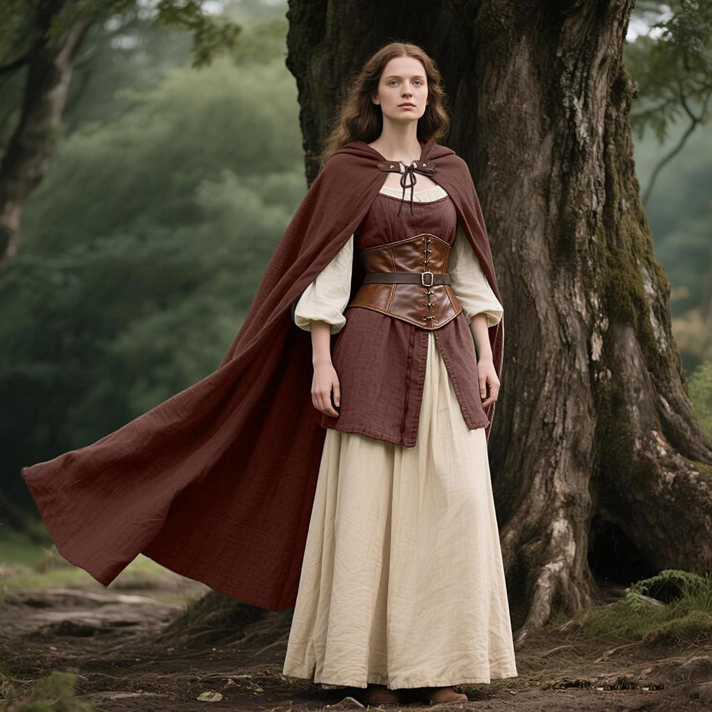 Medieval Hooded Cloak - Linen, Available in 6 Colors for Halloween