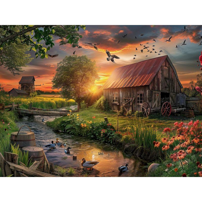 CHENISTORY DIY Ölmalerei nach Zahlen Hauslandschaft nach Zahlen Acrylfarbe Wandkunst Bilder Handgemaltes Leinwand Home Decor