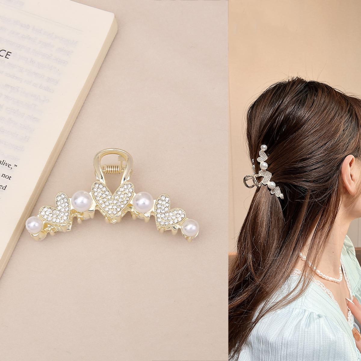 

1 шт. Заколка для волосся з перламутровим кришталем, заколка для волосся для жінок, жінок, дівчаток, макіяж, заколки, заколки, аксесуари для волосся, головні убори з крабами