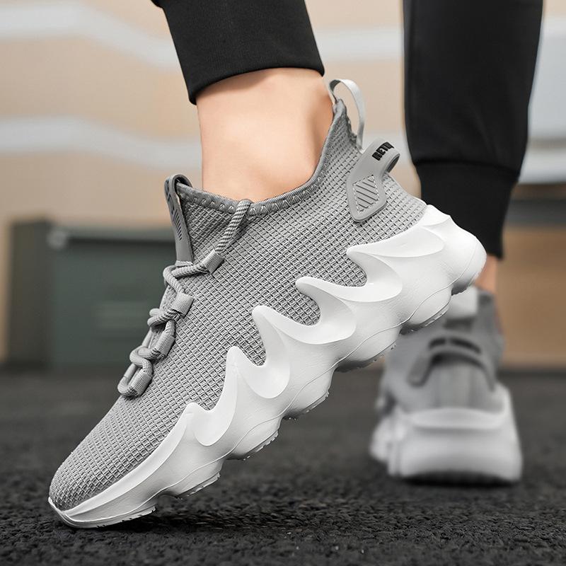 2024 New Large Size Men's Shoes Light Breathable Socks Shoes Men's Low-top Fly-woven Sports Shoes Casual Versatile Outdoor