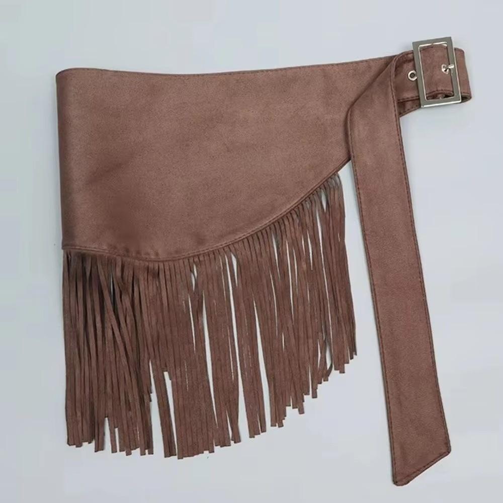 Cowboy Style Tassel Waist Belt Fringe Triangle Butt Curtain Fashion Mini Skirts  Dress Belt