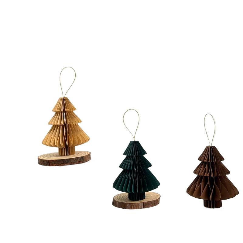 Weihnachts-3D-Wabenkugel, Faltbare Papierdekoration, Schreibtisch-Hänge-Weihnachtsornament für Navidad