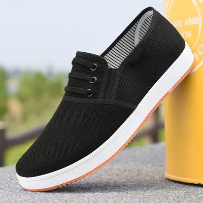 Tendon-soled Denim Canvas Men's Shoes, Non-slip, Wear-resistant Work Shoes, Soft-soled Driving Breathable and Comfortable Old Beijing Cloth Shoes