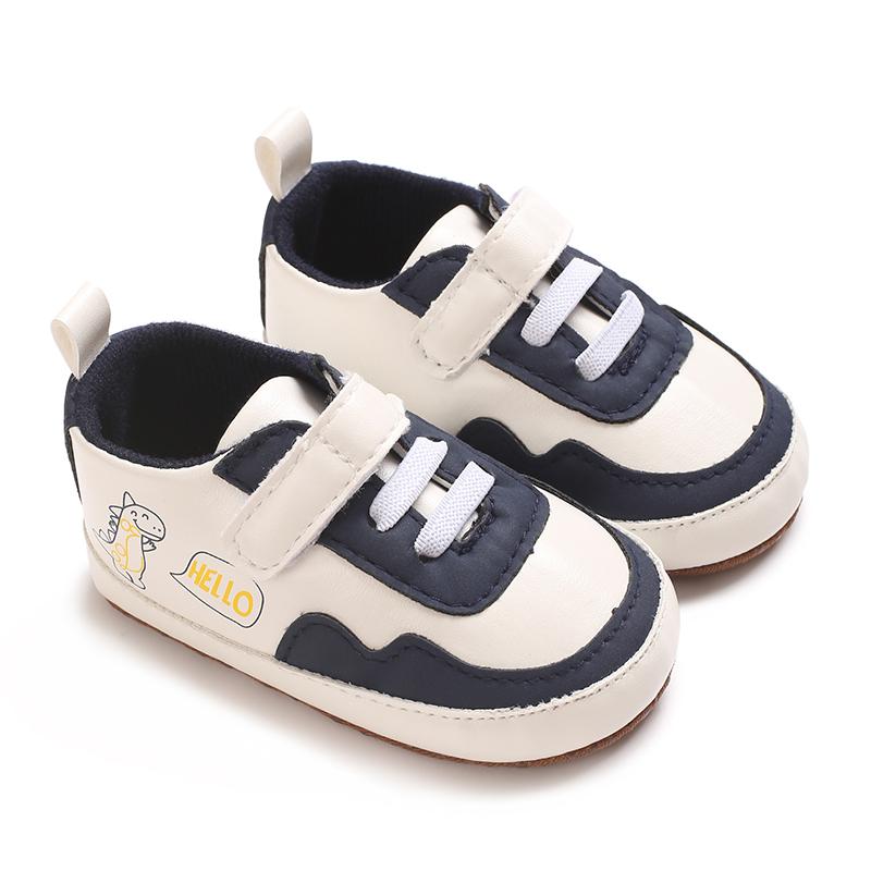 

New Color Blocked 0-18M Spring And Autumn Baby Shoes For Men And Women PU Cartoon Printed Casual Sports Soft Soled Baby Walking 0-6 Months