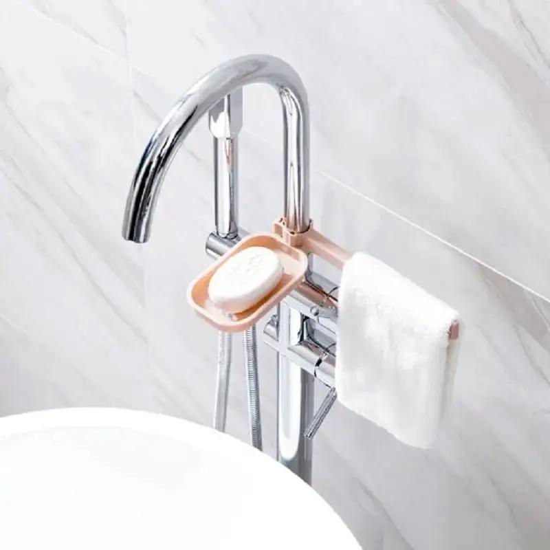 2-in-1 Multifunction Sink Storage Rack Sponge Cloth Soap Box Combination Device Adjustable Drain Basket Kitchen Holders Gadgets