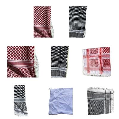 Palestine Man Scarf with Checkered Pattern Pray Turban for Men Windproof Scarf