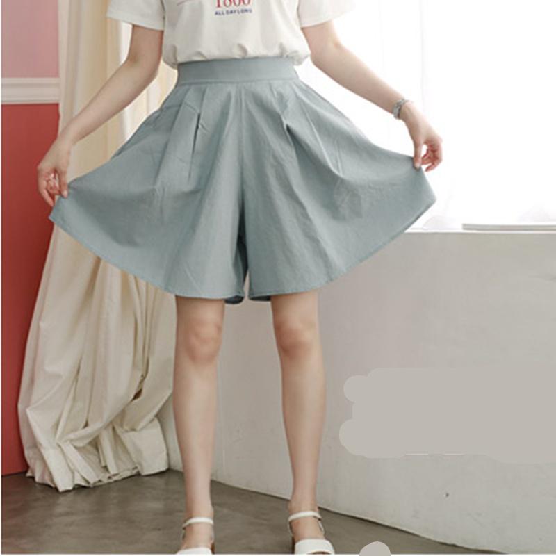 Short taille haute grande taille pour femme, pantalon ample à jambes larges, couleur unie, décontracté, tendance