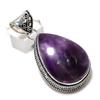 Sage Amethyst Gemstone Handmade 925 Sterling Silver Jewelry Pendant 2.09" l0b10