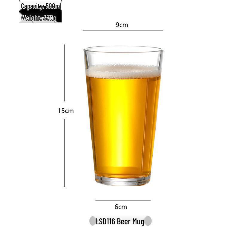 Large Capacity Waist-Slimming Crystal Beer Mug - Thickened Wheat Craft Glass for Household Use