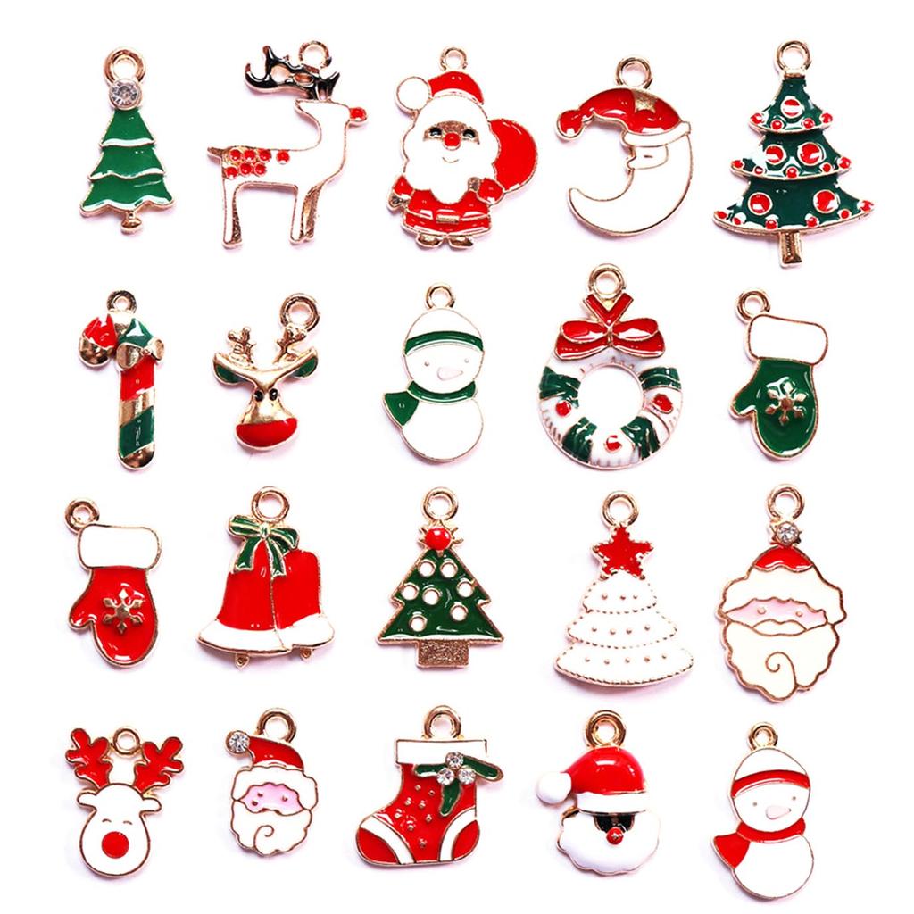 Christmas Decor Pendant Alloy Charms Mixed Enamel Ornament Party Metal 20pcs Christmas Decor Pendant Alloy Charms Mixed Enamel Ornament Party Metal 20pcs