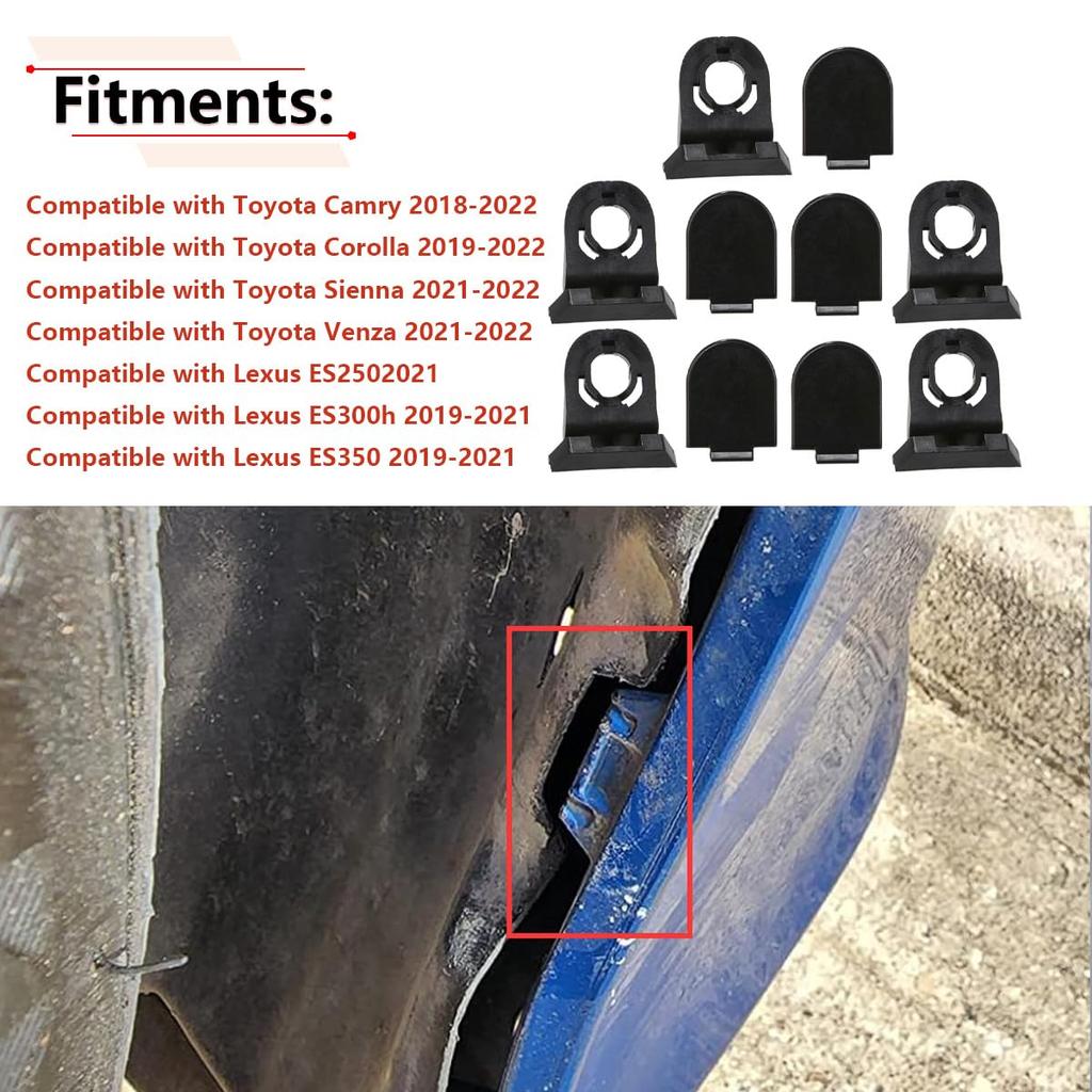 RLB-HILON 5 Sets Front Bumper To Fender Liner Clips Compatible With Toyota Camry Corolla Sienna Venza, For Lexus ES300H ES250 ES350, Liner Retainer