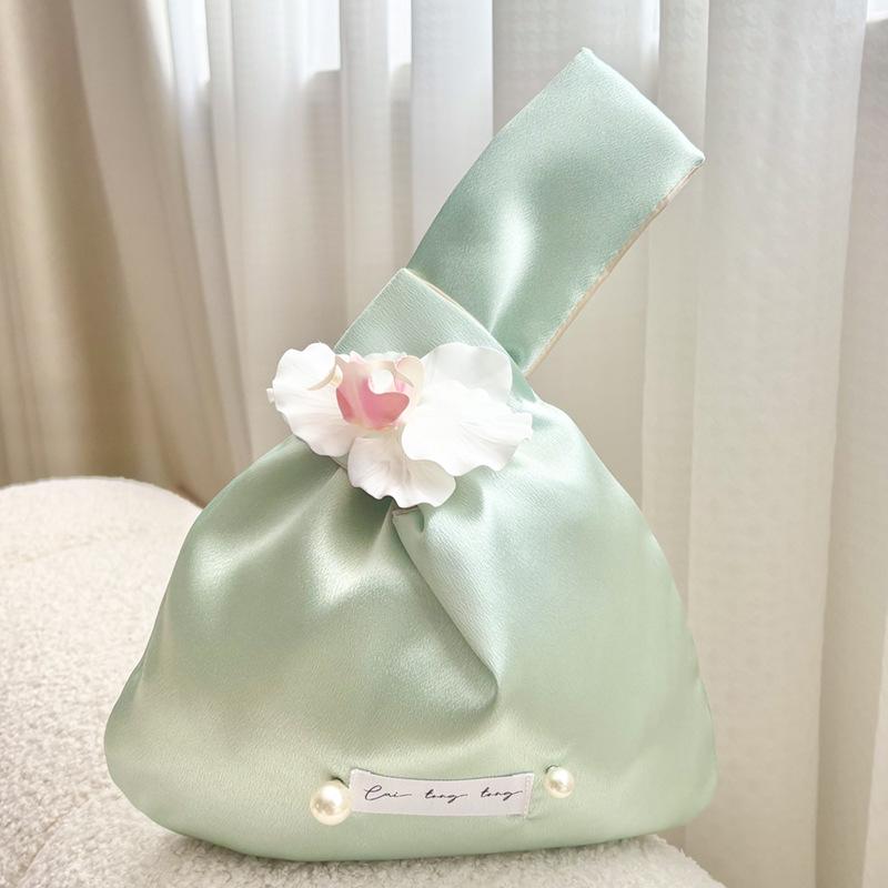 Chinese Silk Phalaenopsis Gift Tote - Wedding & Party Favor Wrist Bag
