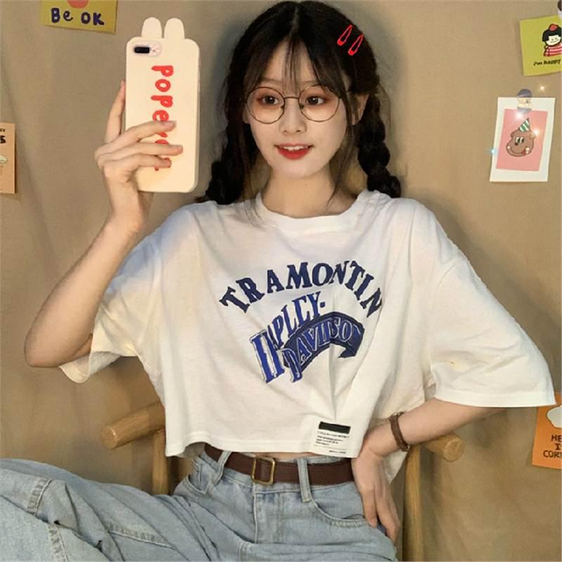 

Summer 2022 Women s Sweet & Spicy Cool Short-Sleeve T-Shirt - Loose Fit, Trendy Style Medium белый