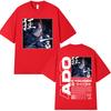 Ado Hibana Kyougen Welttournee 2025 T-Shirt Unisex Damenbekleidung Mode T-Shirt 100% Baumwolle Lässig Kurzarm Übergroße T-Shirts