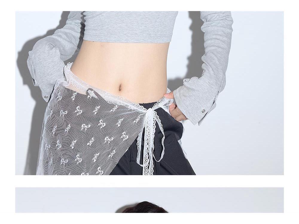 2025 Grey Women's Slim-Fit Long-Sleeve Short Top - Stylish Autumn Design
