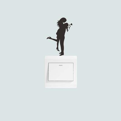 A Couple In Love Embrace The Bedroom Living Room Entrance Switch and Stick Home Beautification and Decoration Wall Stickers