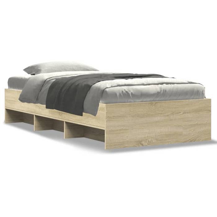 VidaXL Bed Frames Sonoma Oak 90x200 Cm Engineered Wood, Bedroom Furniture, Single Bed, Slatted Base, Bed, Frame 3295676