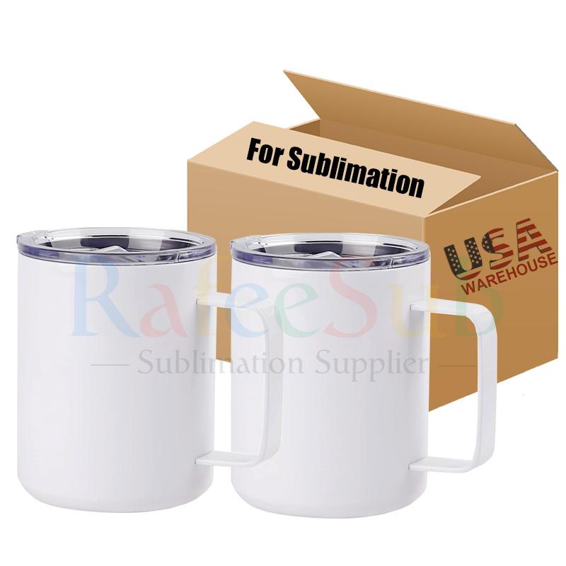 Clearance Sales 25pcs 12oz Sublimation Stainless Steel Insulated Blanks Coffee Mug With Handle