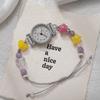  Fashion Design Arabic Dial Women Watches Girls Students Beads Strap Quartz Wristwatch Clock Gift