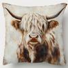 1pc of Traditional Highland Cow Patterned Pillow Cover, 45.72X45.72 Cm, Single-Sided Print, Short Plush Fabric, Zipper Closure, Hand Wash, Polyester D