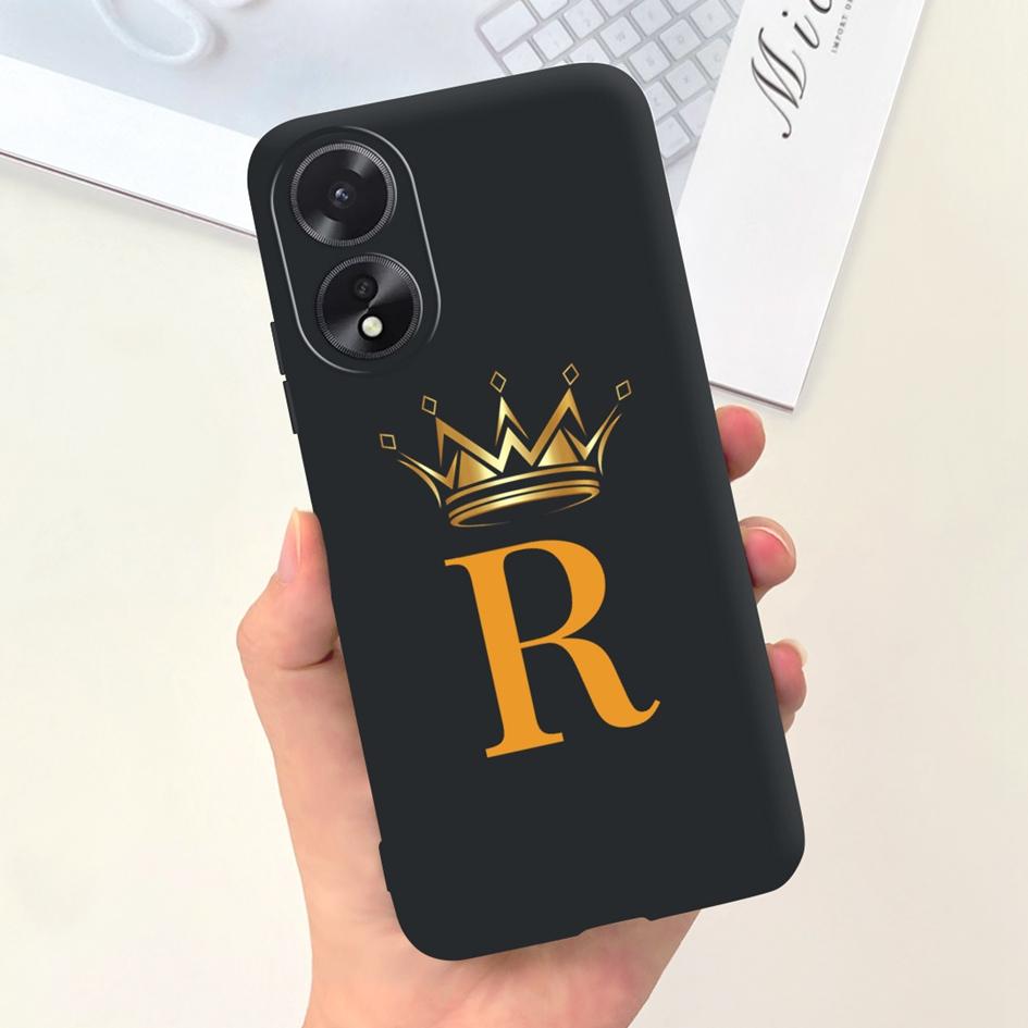 For OPPO A38 4G Case Cute Crown Letters Shockproof Silicone Soft Phone Back Cover For OPPO A18 Funda OPPOA38 A 38 CPH2579 Bumper