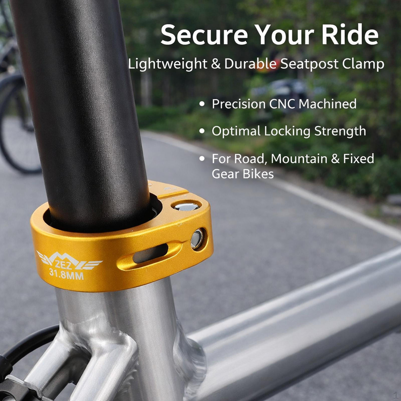 Seat Clamp, Aluminum Alloy Tube Quick Release for 31.8mm золотой