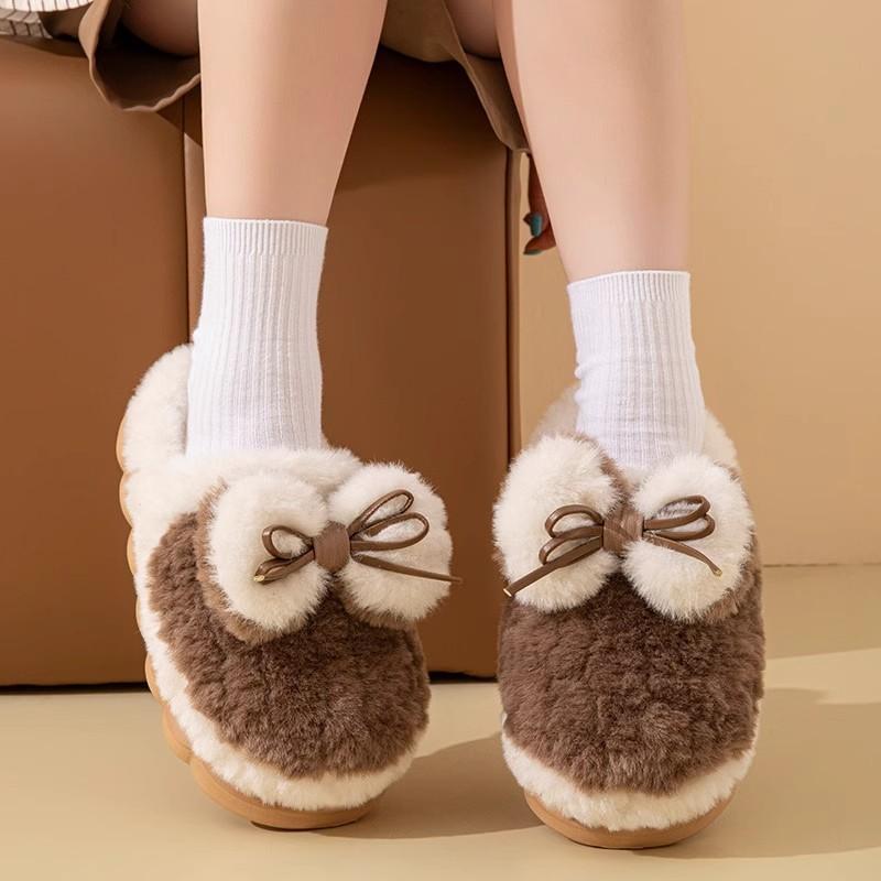Stepping On Shit Cotton Slippers Autumn and Winter Wear 2025 Autumn and Winter New Thick-bottomed Warm and Non-slip Plush Mop