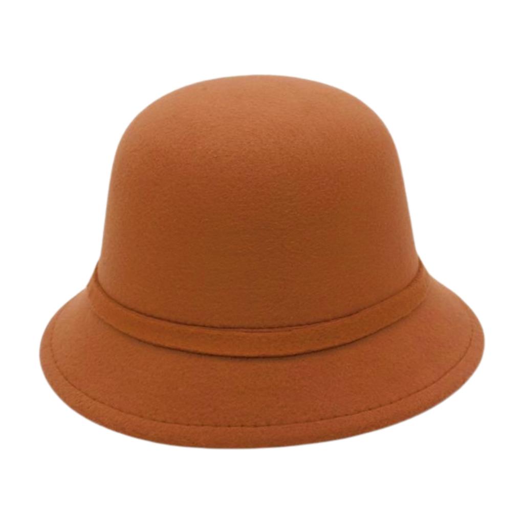 British Style Versatile Solid Color Felt Hat Elegant High Sense Dome Hat Retro Flower Pot Hat