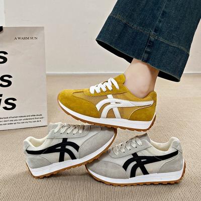 Taizhou Thick-soled Mesh Lace-up Women's New Mesh Breathable Casual Shoes Student Flat-soled Sports Shoes