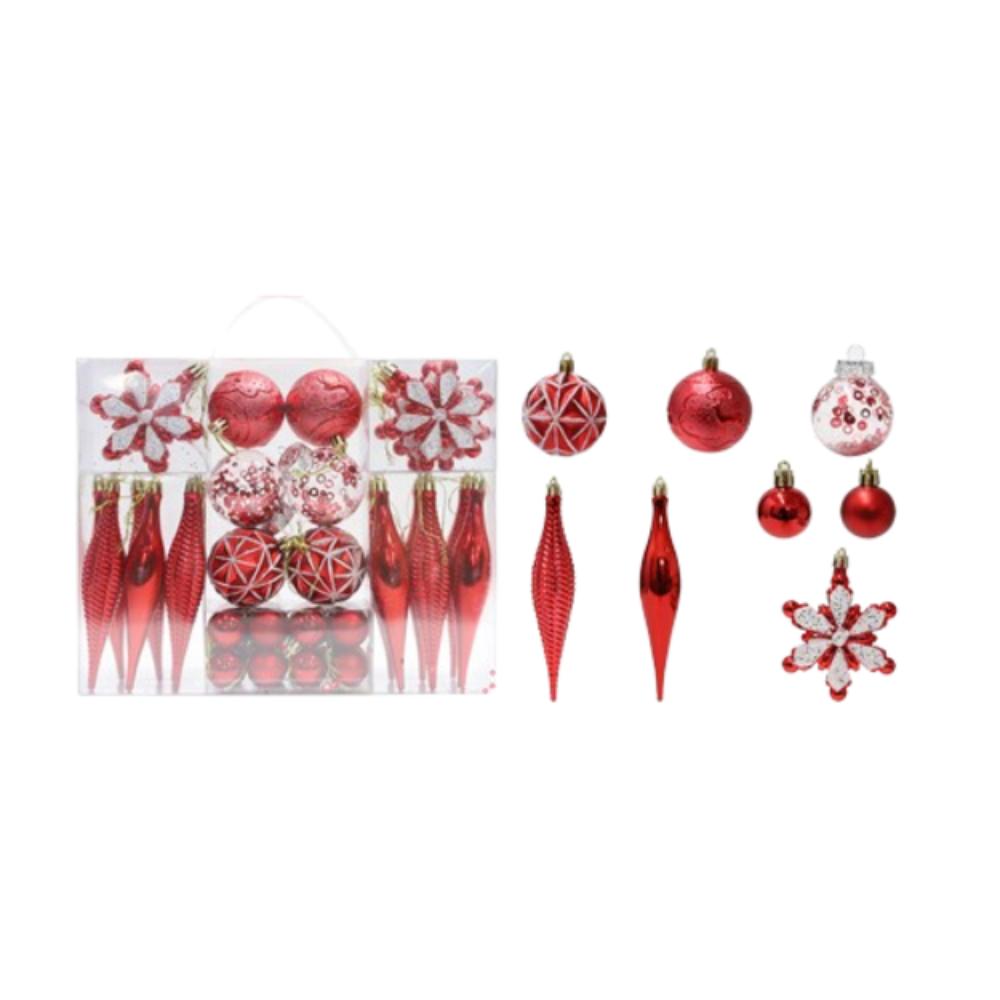 40pcs Shatterproof Painted Christmas Balls Pendant Reusable Xmas Tree Ornaments  Holiday Festive
