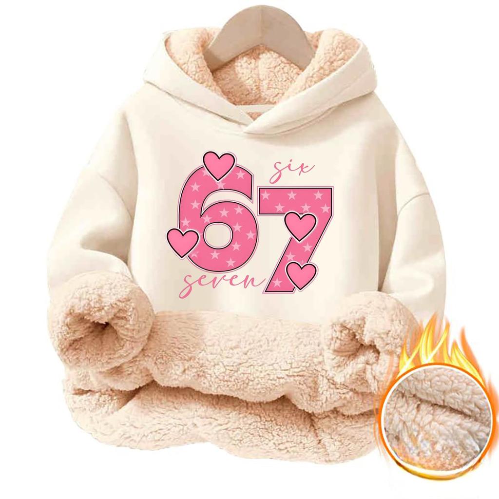 Children's Fashionable Printing Casual Fleece Hooded Loose Fit Hoodie Without Pockets