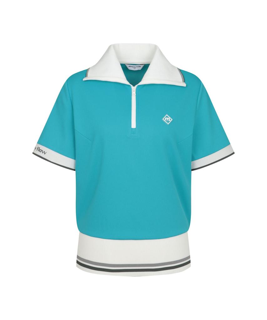 MONDAYFLOW Wide Collar Zip-Up Top_Till