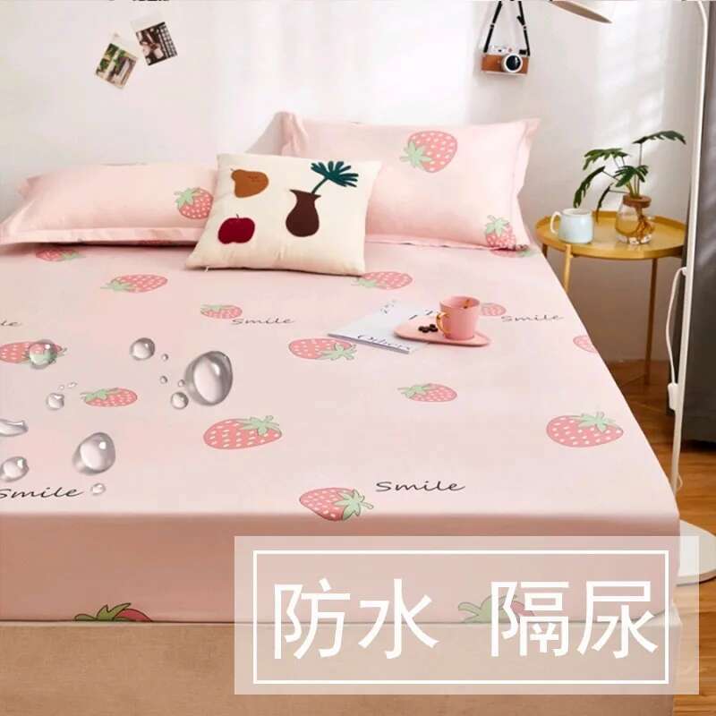 Solstice Waterproof Fitted Sheet - Cute Dinosaur Couvre Lit (Queen/King), Elastic Kids Bed Sheet (No Pillowcase)