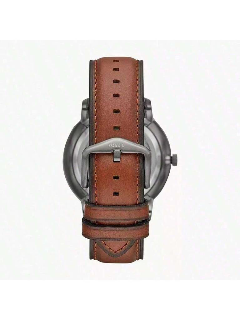 Men's Automatic Mechanical Watch with Leather Strap, Three-Hand Design, Stainless Steel Case/Scratch-Resistant Glass ME3161