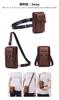 Whatna Natural Cowhide Leather Mini Shoulder Bag for Chest Body Belt Waist Small Thick Genuine Present Brown A Men, 3-Way, Mini, Crossbody, Bag, Bag,