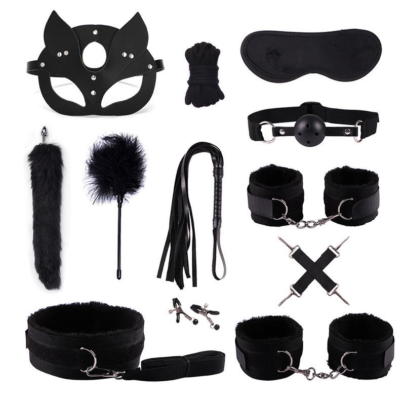 Erotic Sex Toys for Women Adults Games Nylon Bondage BDSM Kits Handcuffs Sex Whip Mouth Gag Soft Fox Tail Anal Plug Sexy Shop