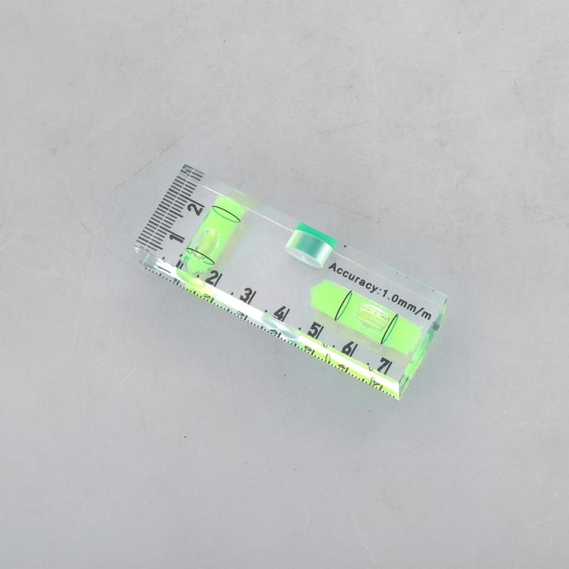 Acrylic Check Bubble Level Tool Pocket Mini Level Tool with 90°/180° Level Bubbles Construction Tool Magnetic Base