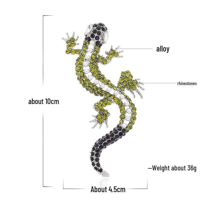 Elegant Crystal Lizard Brooch: Versatile Rhinestone Gecko Pin for Women's Fashion